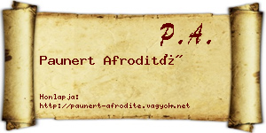 Paunert Afrodité névjegykártya